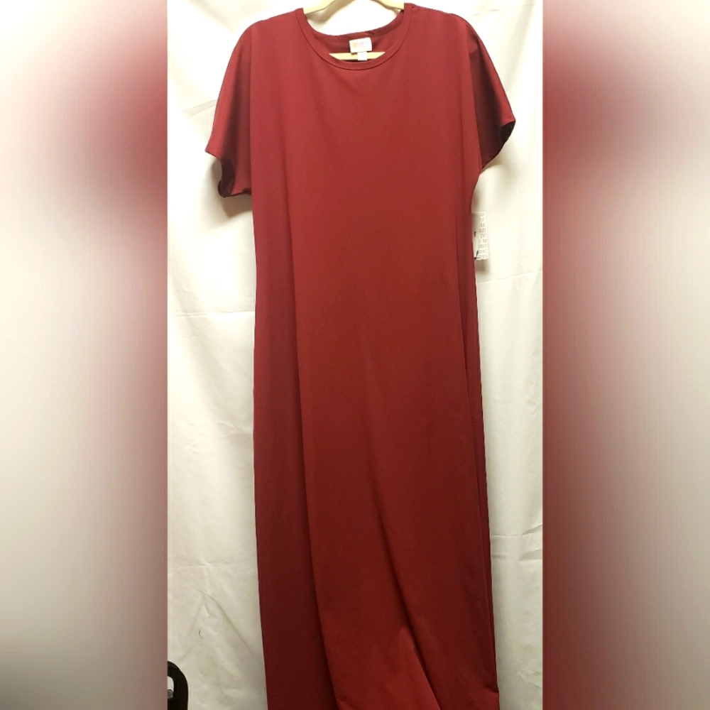 LuLaRoe Maria Maxi Dress Dark Red NWT Size XL
